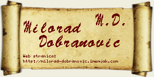 Milorad Dobranović vizit kartica